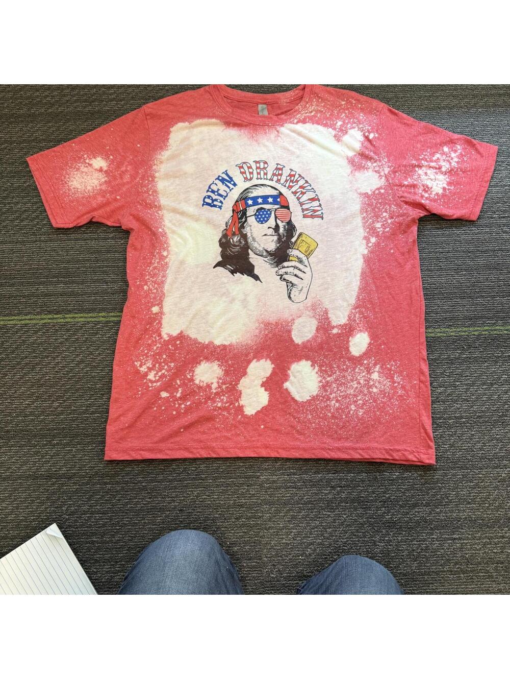 Funny Drinking Ben Drinkin Tie-dye Tee shirt Benjamin Franklin 4th of July shirt